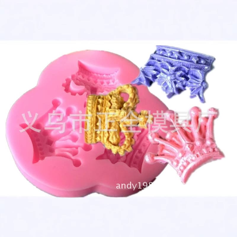 Fondant Crown Mold 3 Styles 3D Crown Cake Shaping Mold Food-Grade Silicone Clay Crown Mold