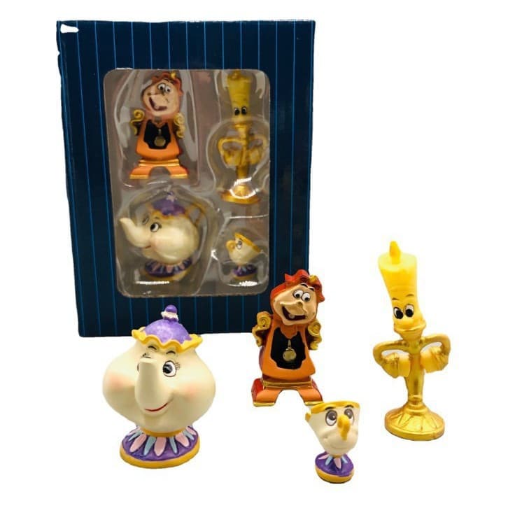 Beauty and Beast Figurine Decorative Ornament Candle Holder Small Teapot Cup Candle Holder Clock Ornament Gift
