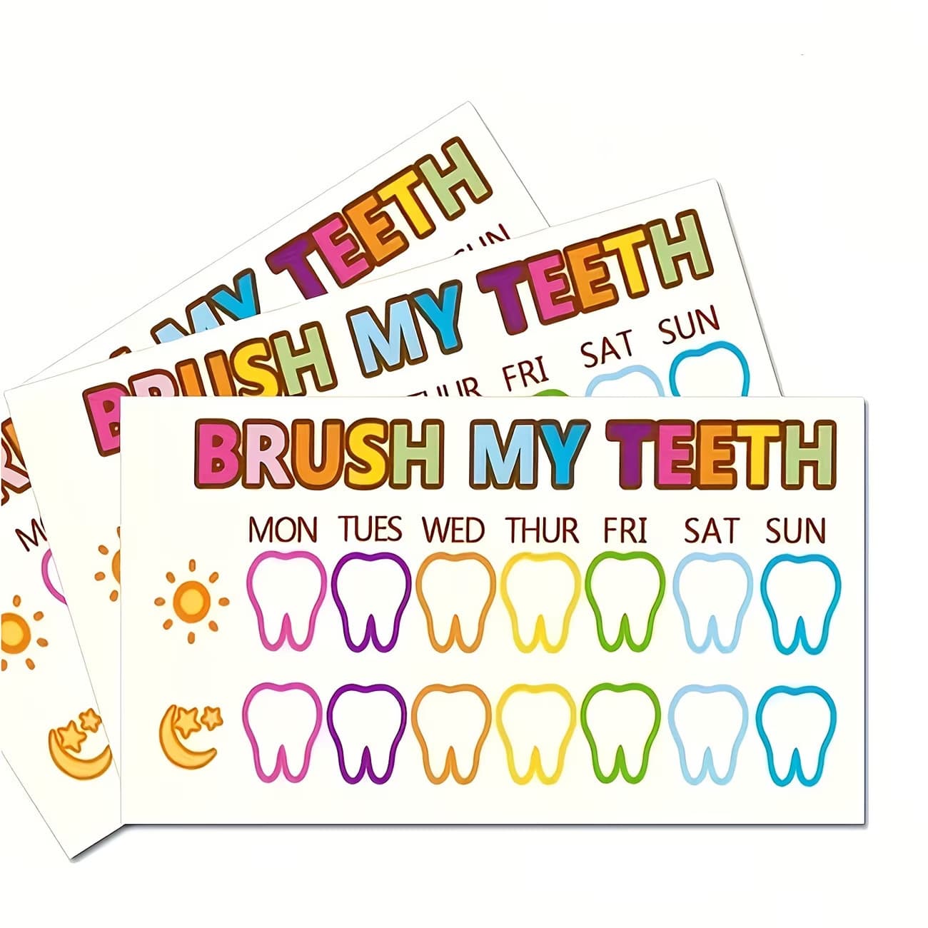 Brushing record card reward card educational tooth brushing chart with weekly behavior completion tracking card can be sent on behalf of