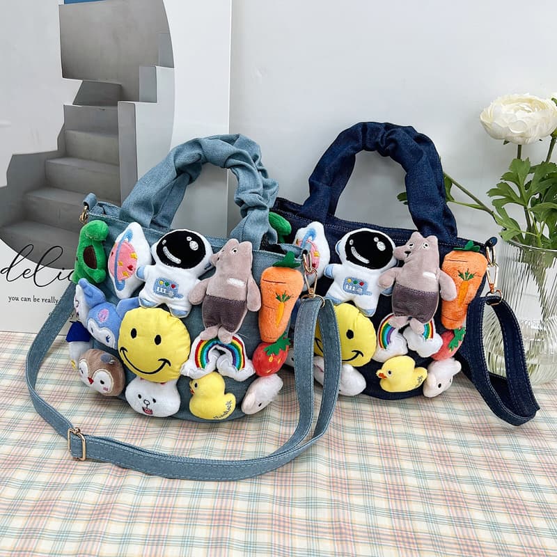 2023 New Stylish Doll Crossbody Bag Women's Cartoon Niche Denim Cute Doll Handbag Fashionable Shoulder Bag For Ladies