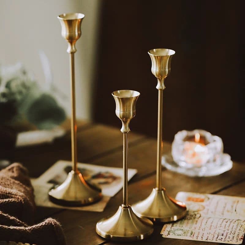 Nordic Candle Holder Vintage European Romantic Wedding Prop Candlelight Dinner Table Decor