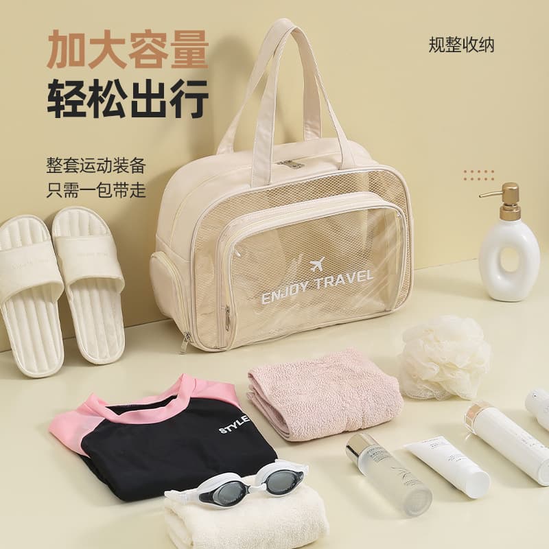 Simple Wet-Dry Separation Gym Bag PVC Storage Bag Travel Bag Beach Bag Outdoor Waterproof Backpack Splash-Proof