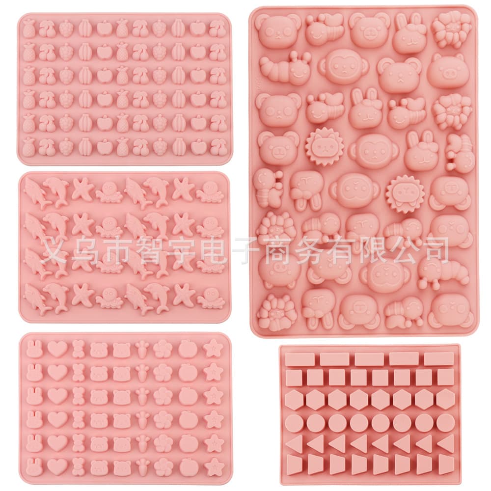 High-temperature Resistant Silicone Qq Candy Drip Mold For Diy Jelly Fruit Animal Chocolate Soft Candy Making