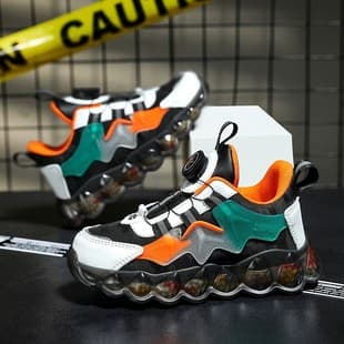Boys' Autumn Winter Anti-Slip Warm Children's Sneakers Trendy Big Middle Child Rotating Buckle Shoes