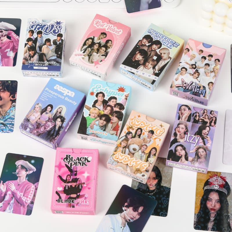 Star peripheral album self-printed small card seventeen photo aespa girl group gidle laser card