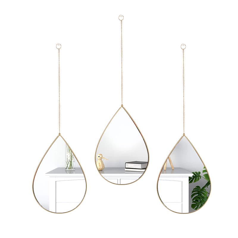 Nordic light luxury water drop decorative mirror background wall hanging mirror entrance fireplace mirror art mirror restaurant decorations