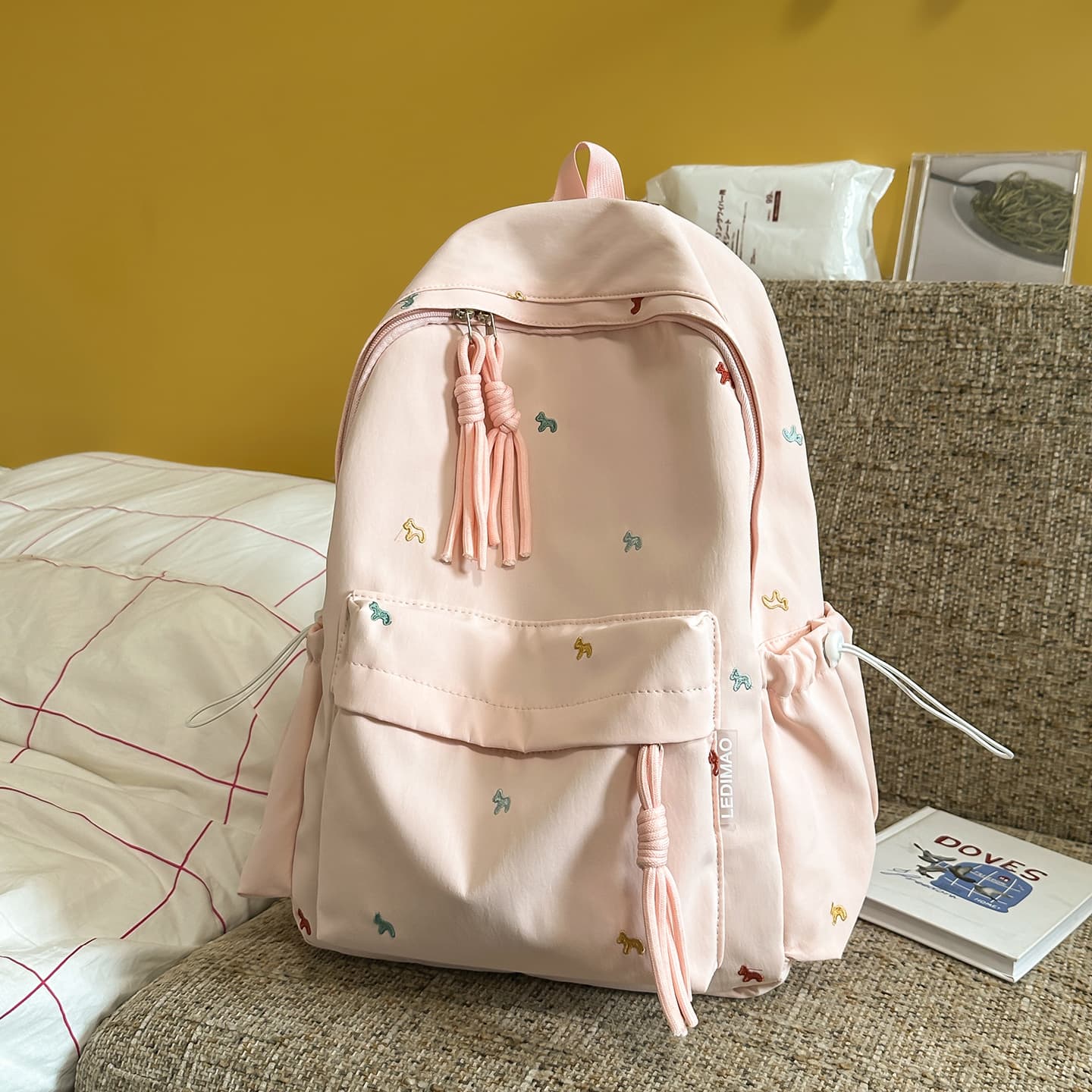 High-Aesthetic Japanese Simple Campus Backpack Korean Style Student Backpack Commuter Travel Bag
