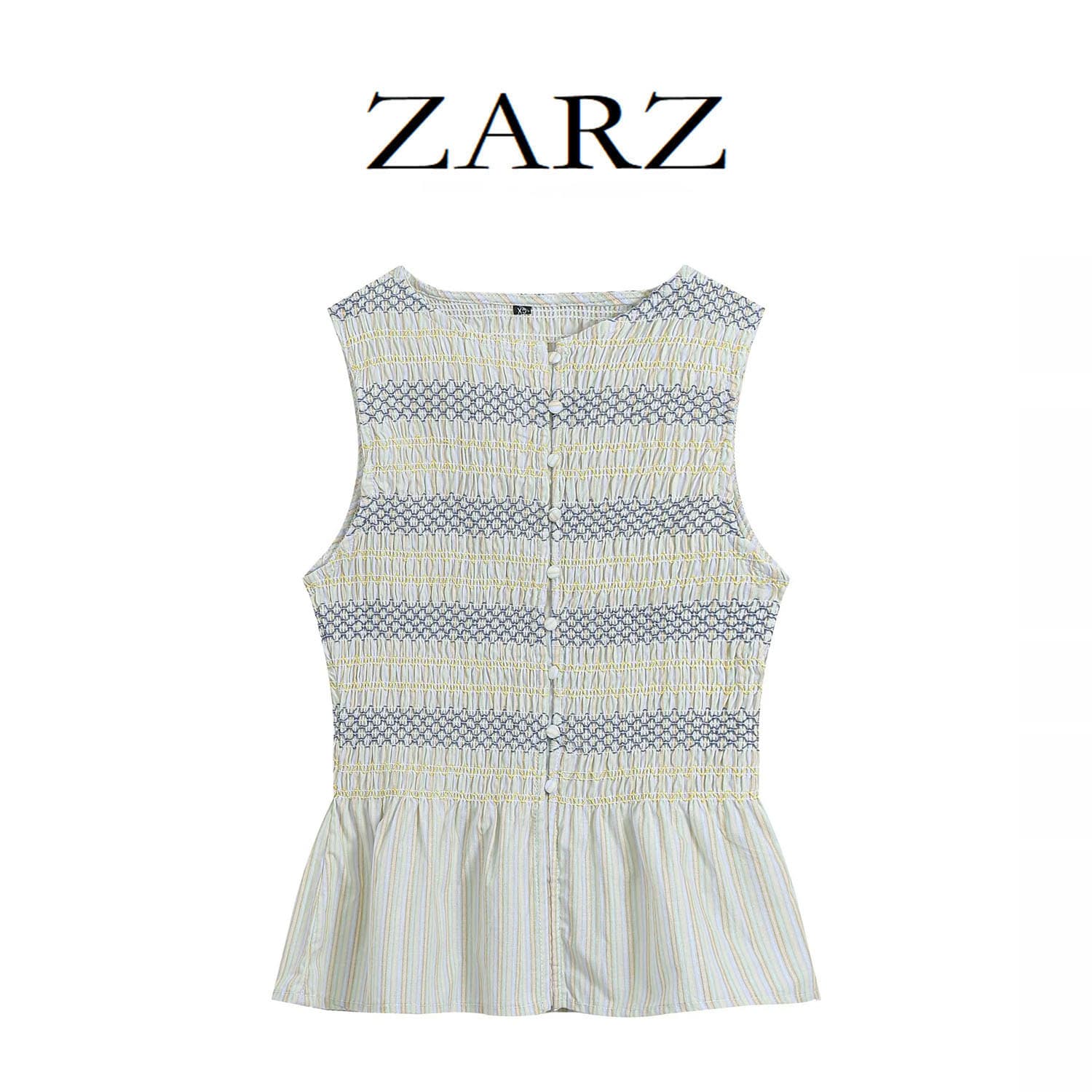 ZARZ Self-Made European-American Style New Women's Fashion Stylish Honeycomb Embroidery Top 5770221