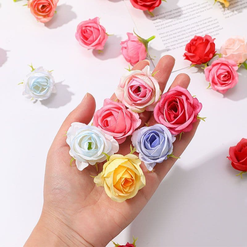 Simulated Rose Head, Small Flower Head, Floral Hair Accessories, Wreath Hairpin, Photo Prop, Abyss Coffee Table Buds