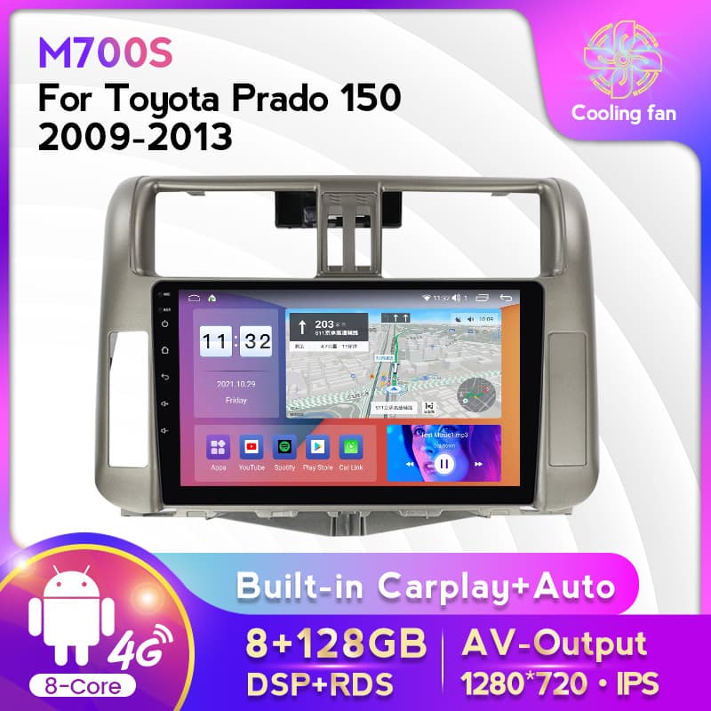 For Toyota Prado 150 Prado 09-13 Android Large Screen Car Navigation