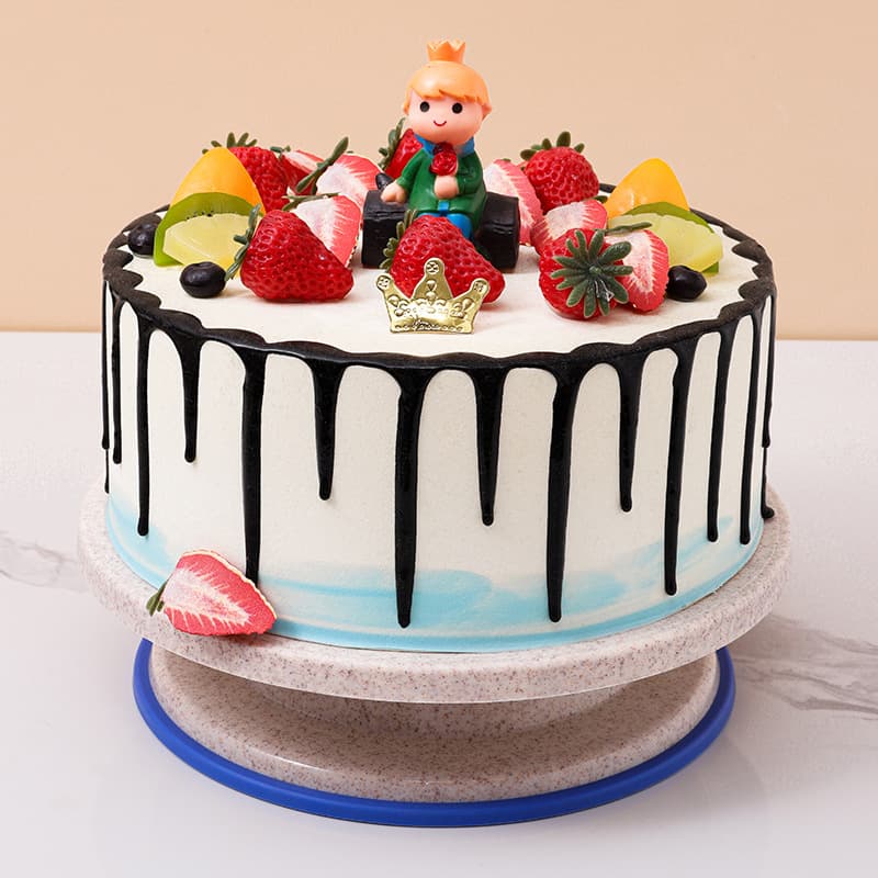 Upgraded Cake Turntable with Non-Slip Rubber Strip, Biodegradable Wheat Straw Rotating Stand, DIY Baking Tool