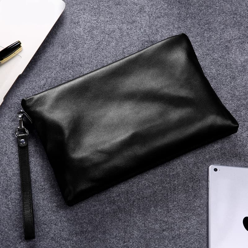Genuine Leather Men's Bag Large Capacity Men's Clutch Bag Casual Minimalist Handheld Bag Top Layer Cowhide Versatile Men's Envelope Bag