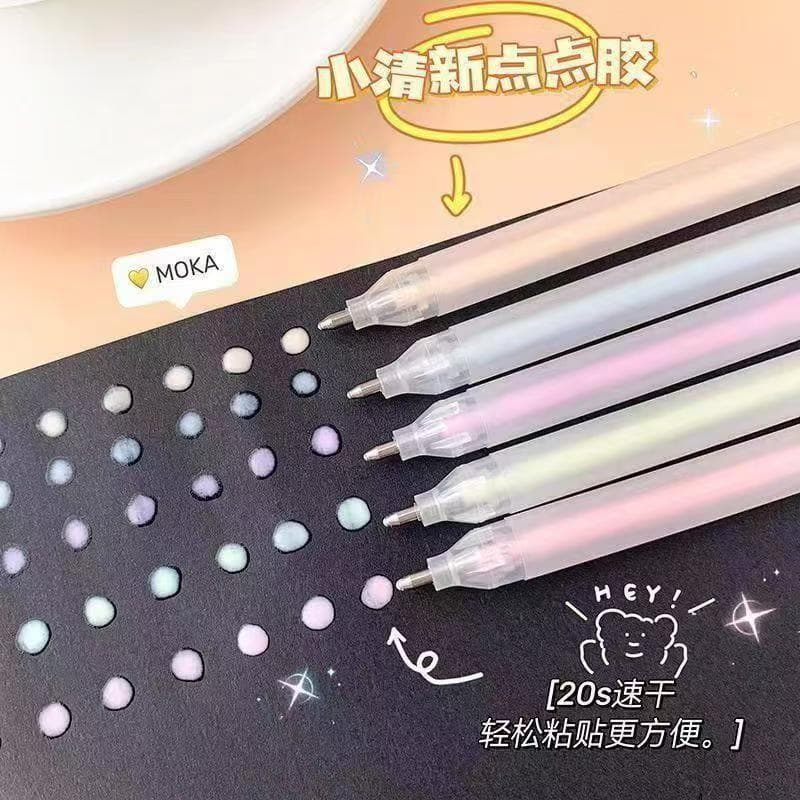 Unprinted style dot glue pen pen-shaped glue children's handbook paste quick-drying glue student creative color dispensing pen