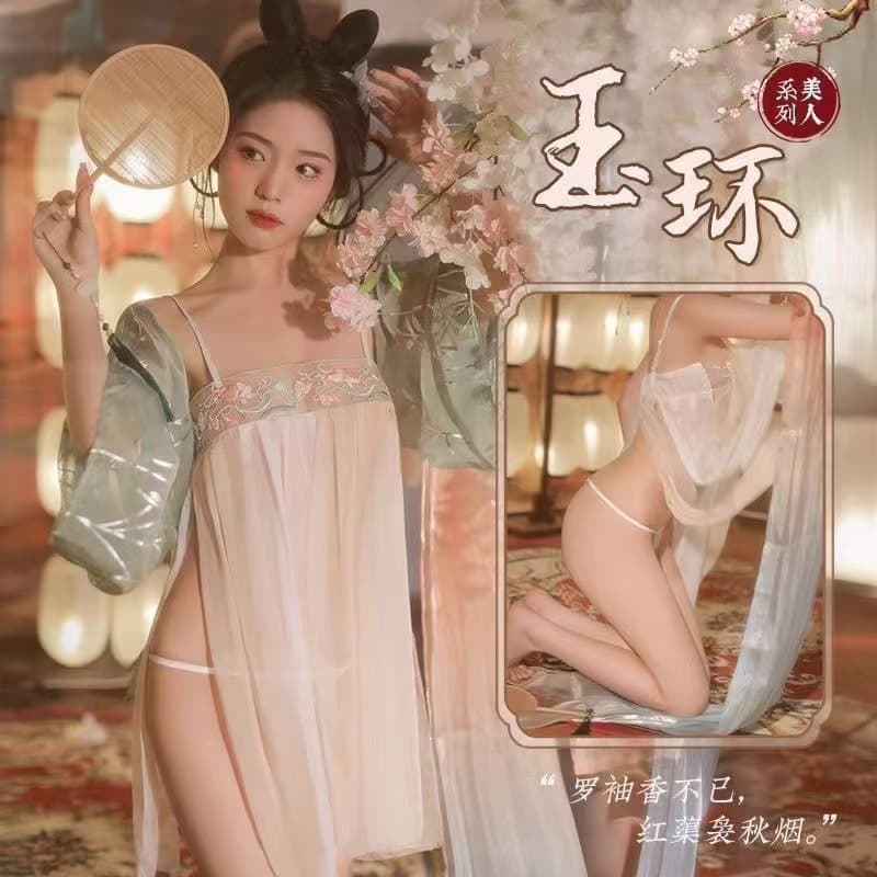 Sexy Hanfu Underwear Set Women's No-Need-to-Remove Vestigue Sleepwear Retro Nightgown Sensual Mood Matching Outfit 301