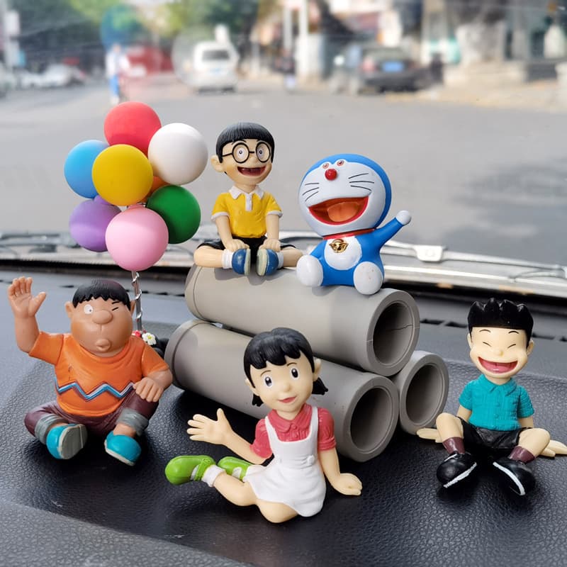 Blue Fat Alloy Car Figure Cartoon Car Ornament Nobita Interior Car Accessory Toy (Multiple Styles)