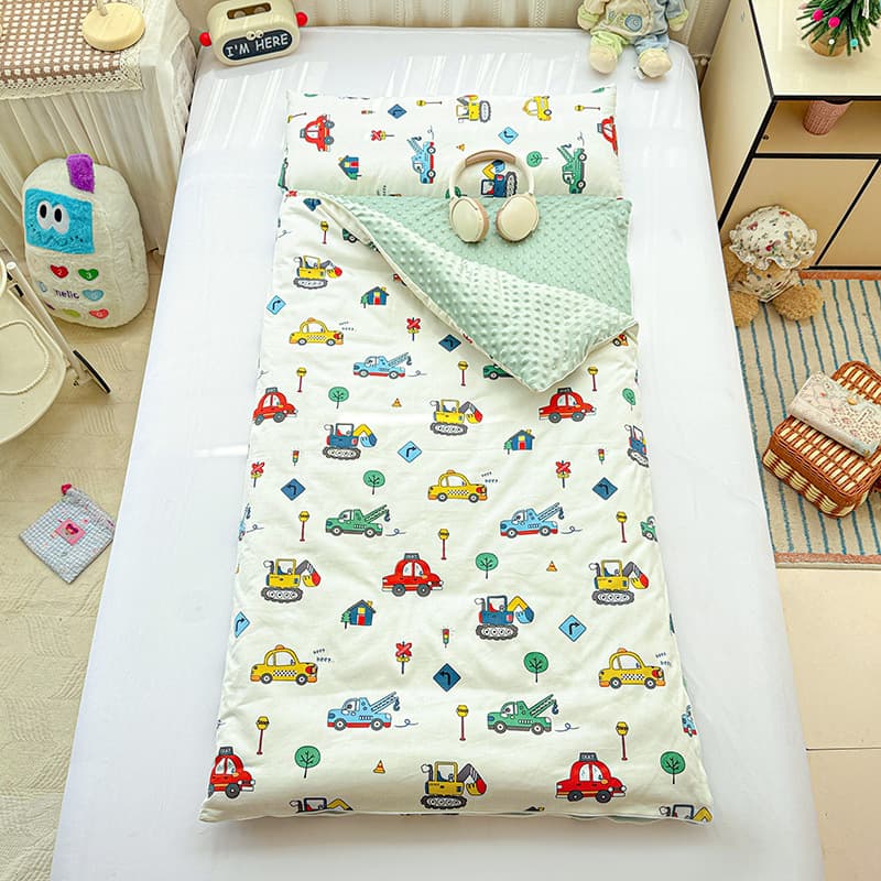 New Children's Cartoon Detachable Pure Cotton Plush Sleepsack Export Machine Washable Kindergarten Soothing Anti-Kick Cover