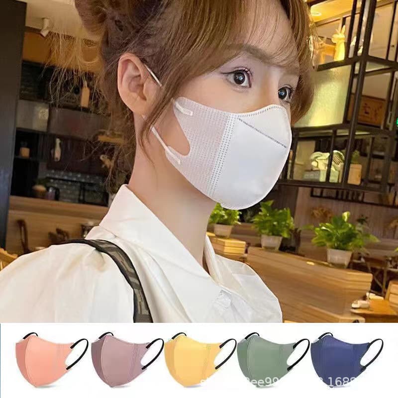Morandi disposable 3D three-layer summer thin breathable face mask, fashionable, includes melt-blown cloth protective mask.