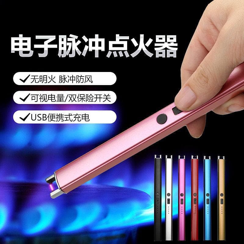 Electronic Pulse Lighter for Scented Candles, Rechargeable Igniter for Gas Stoves, Windproof for Long Firecrackers