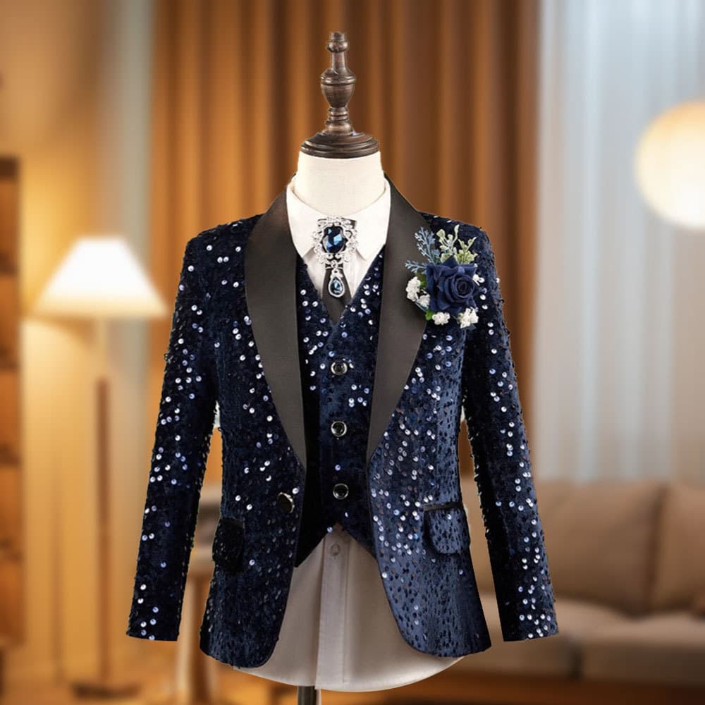Aliexpress Children's Formal Suits with Sequins for Birthday Parties, Stylish Little Host Piano Performance Outfits