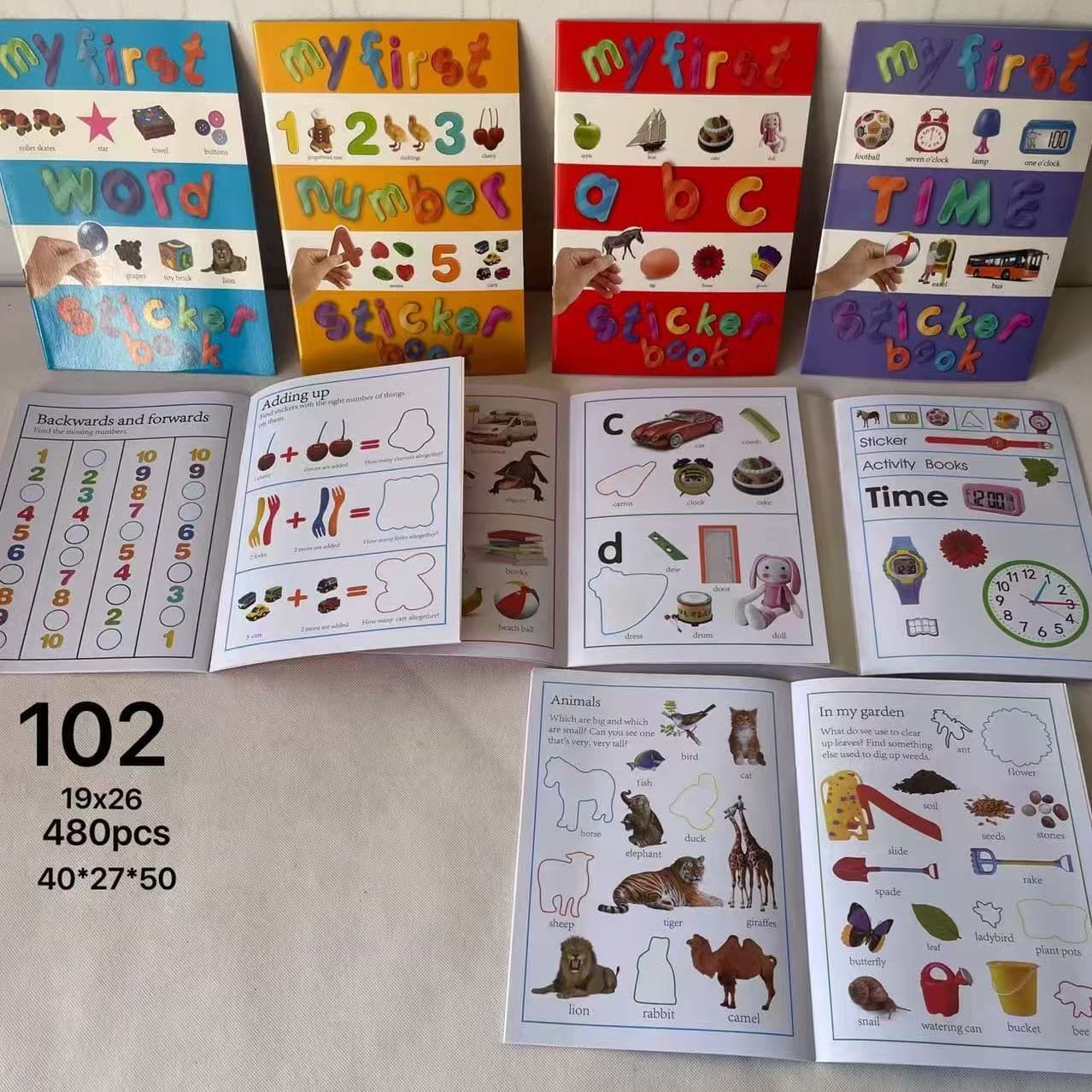 Foreign trade A4 English version book coloring sticker book number alphabet word children kindergarten early education stationery stickers