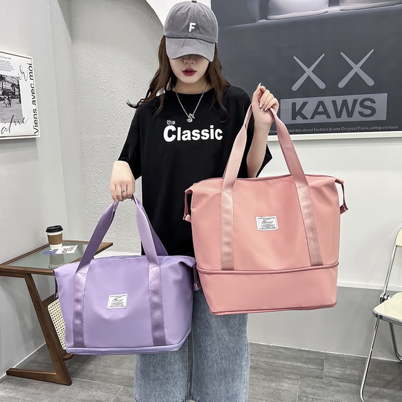 Factory Direct Sales Lightweight Folding Short-Distance Travel Business Trip Dry and Wet Fitness Bag Storage Set Luggage Large-Capacity Travel Bag