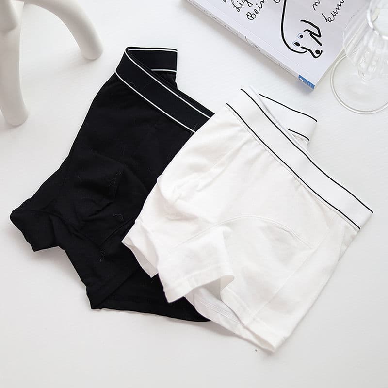 Men's Cotton Underwear Breathable Flat Angle Pants Soft Short Shorts Pure Color Mid Waist Briefs Suitable for All Seasons