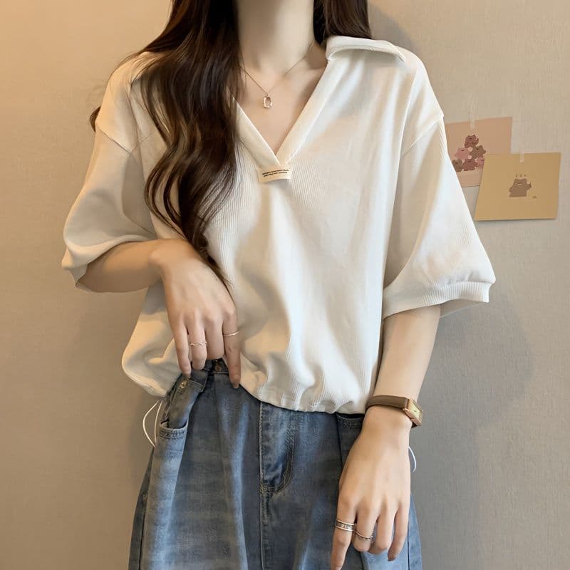Loose Short Sleeve T-Shirt Women's Spring Summer 2025 New Plus Size Design Sense Base Shirt Top Female Polyester Fiber