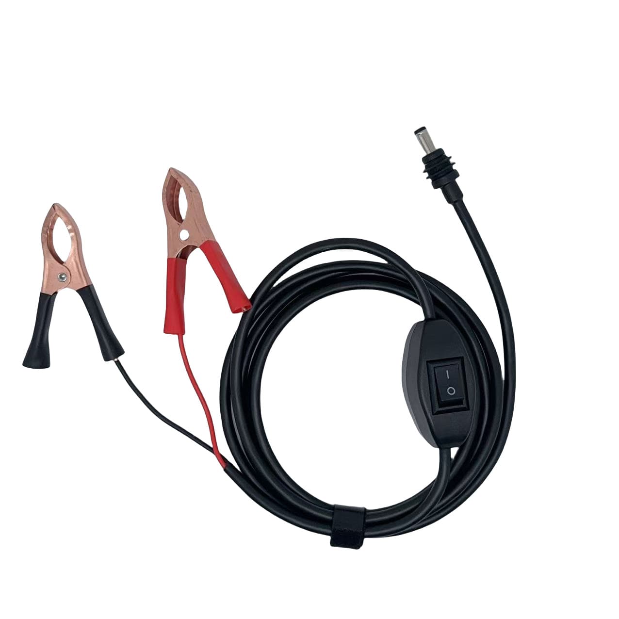 30A alligator clip to 12-24V DC charging cable with switch 16AWG