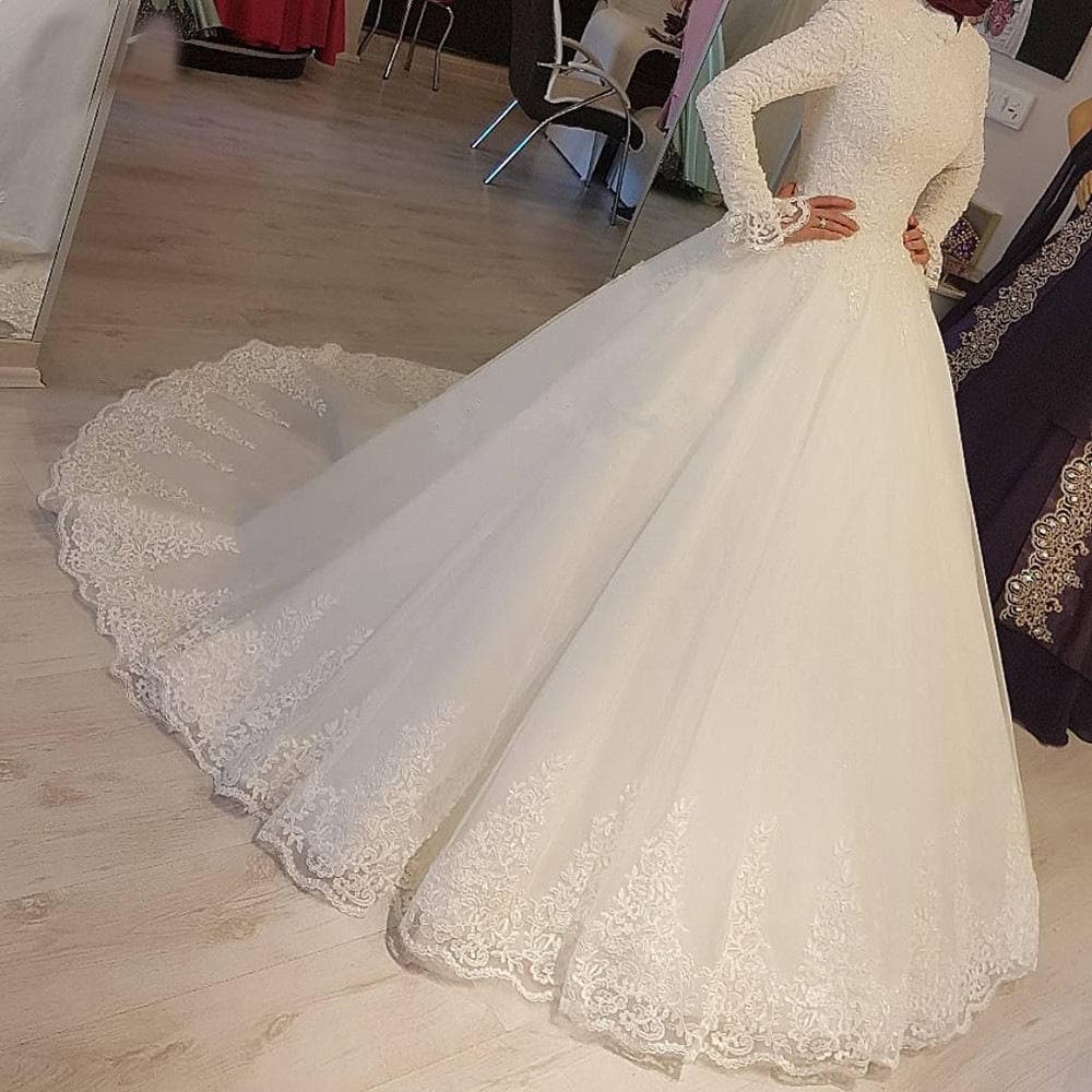 European and American Trailing Wedding Dress Evening Gown 2025 New Amazon Off-Shoulder Dress Backless Sexy Wedding Gown