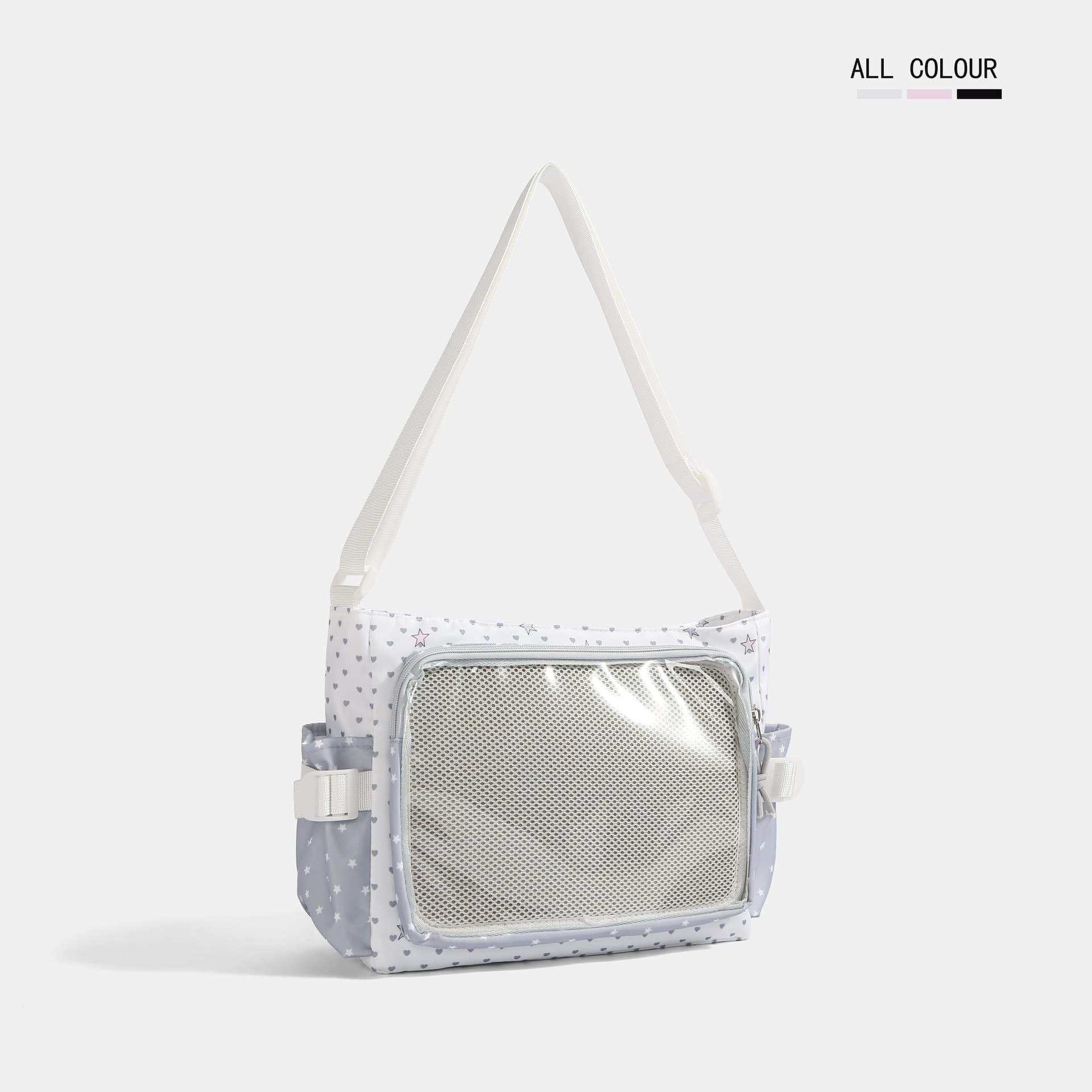 Japanese ins ballet style transparent bar bag two-dimensional soft girl fresh polka dot middle school student shoulder bag cross-border