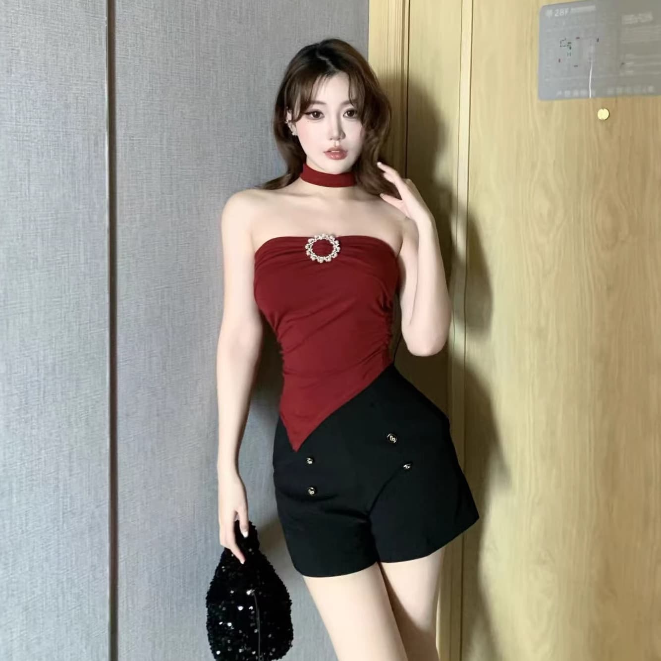 Summer Sweet Real Shot Heavy Craft Strapless Sleeveless Top with Padded Vest Hot Girl Summer Solid Color Top for Women