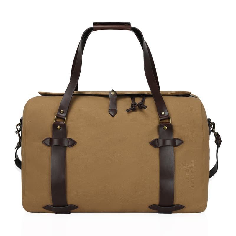 Customized Canvas Travel Bag, Business Trip Outdoor Travel Luggage Storage Bag, Large Capacity Brown Luggage Bag