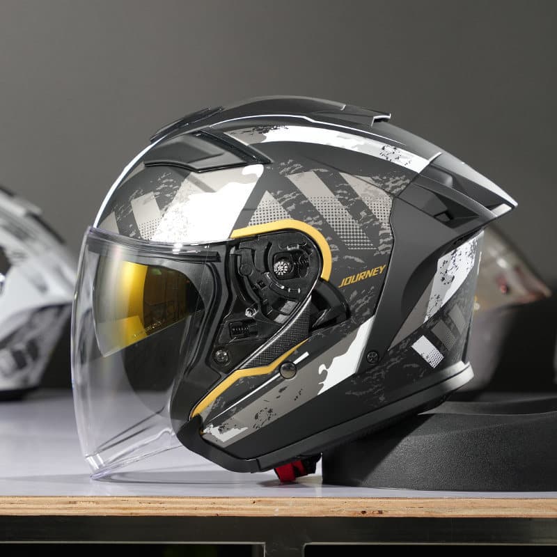 RSV 3/4 Helmet Motorcycle Helmet All-Season Scooter Half Helmet Men Women Dual Visor Helmet 05POR Edition