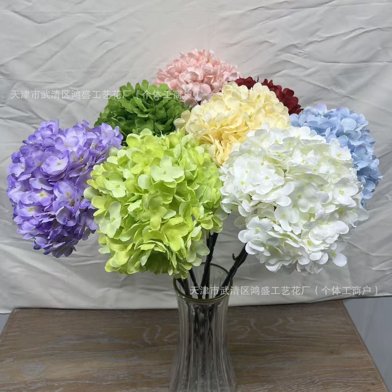 256-Piece Large Single Hydrangea Wedding Flower Arrangement Lollipop Flower Wall Display Artificial Endless Summer