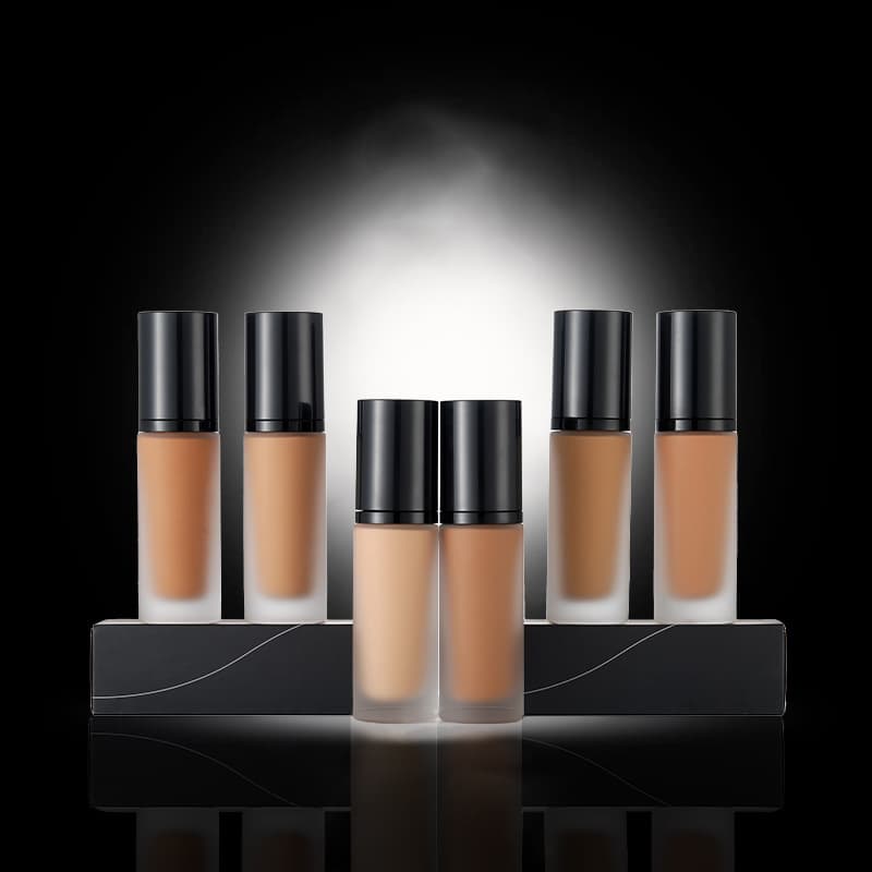 Cross-Border Trade In-Stock Matte Foundation, Neutral No-Logo Foundation, Pink Bottle Waterproof Foundation