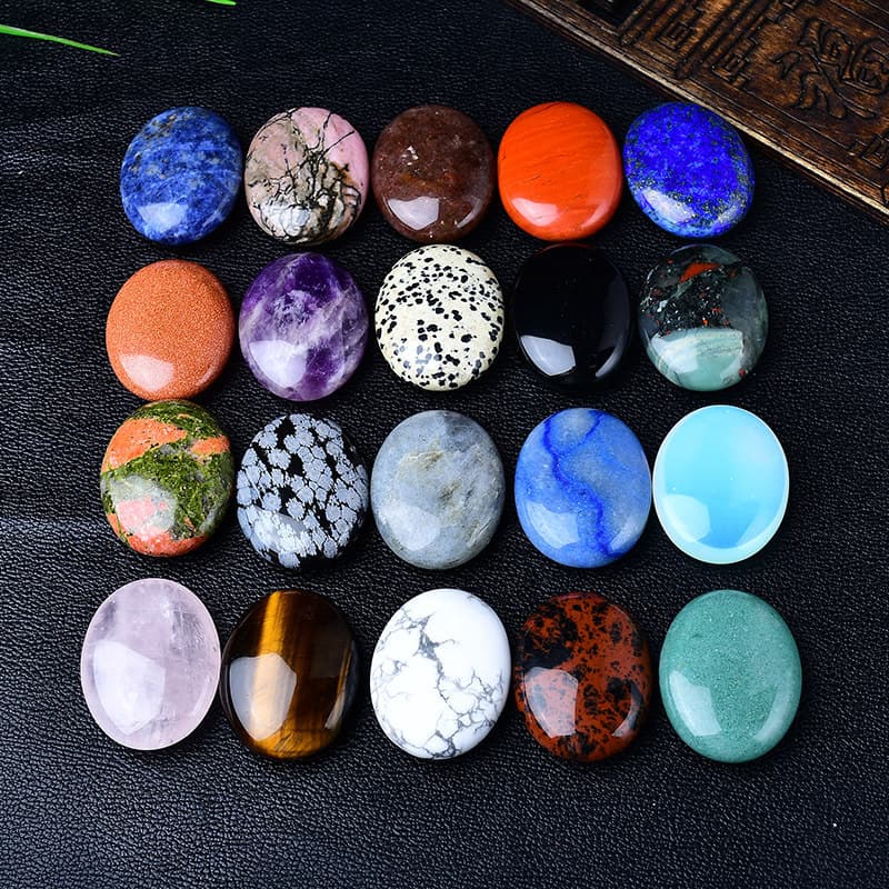 Natural crystal oval soap stone massage stone play energy stone hand piece raw stone polishing massage beauty SPA