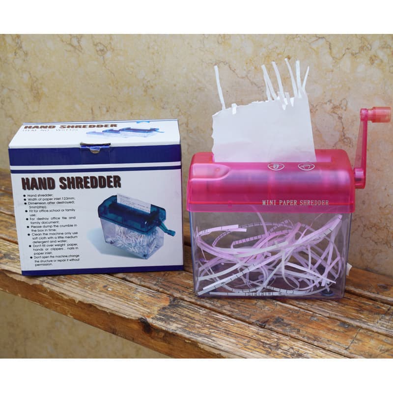 Portable Mini Home Manual A6 Shredder, Small Office Silent Shredder with Hand Crank