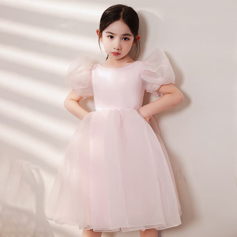 Girls' dress birthday tutu princess dress flower girl wedding little girl catwalk piano performance costume summer