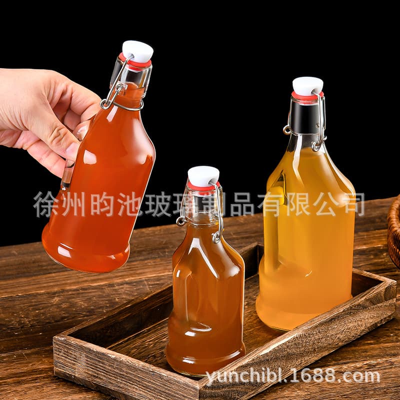 Food Grade Transparent Lock & Lock Enzyme Bottle 500ML Sealed Wine Fermentation Empty Bottle Juice Beverage Bottle Liquor Bottle Empty