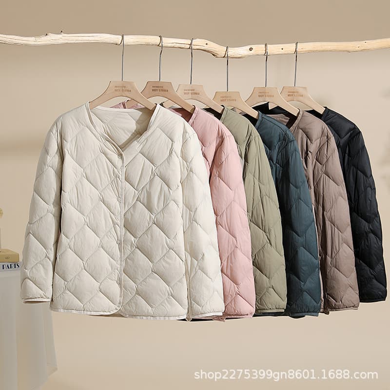 2024 new autumn and winter Yunduo light down jacket women's short lightweight down liner round neck casual jacket