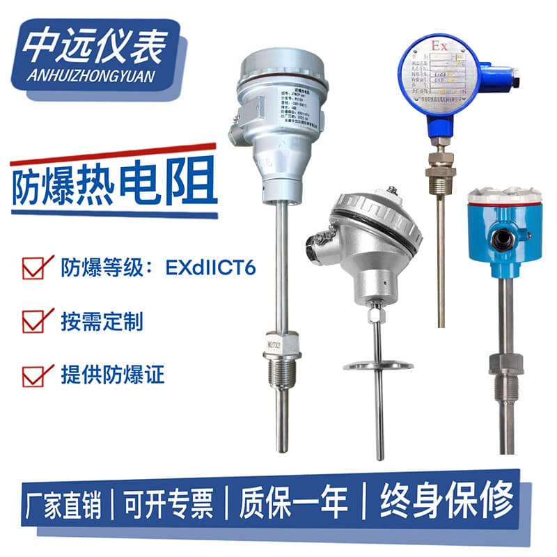 WZP-230 dual-element explosion-proof chuck thermal resistor type K armored wear-resistant thermocouple temperature sensing probe