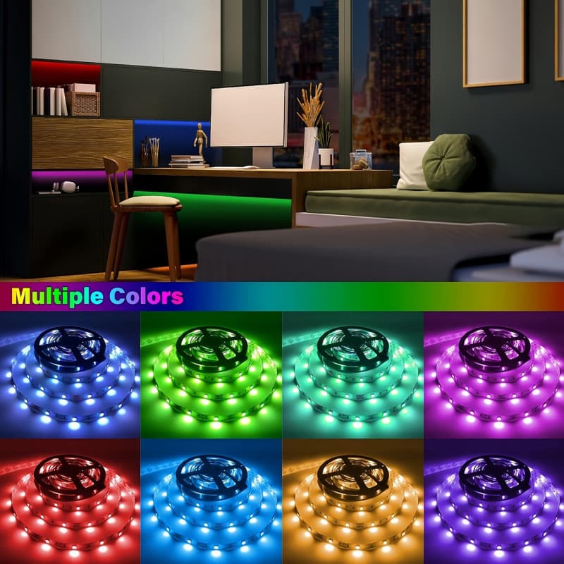 2026 Fall/Winter Cross-Border New 196.8ft LED Strip Light Remote Control Music Sync Color
