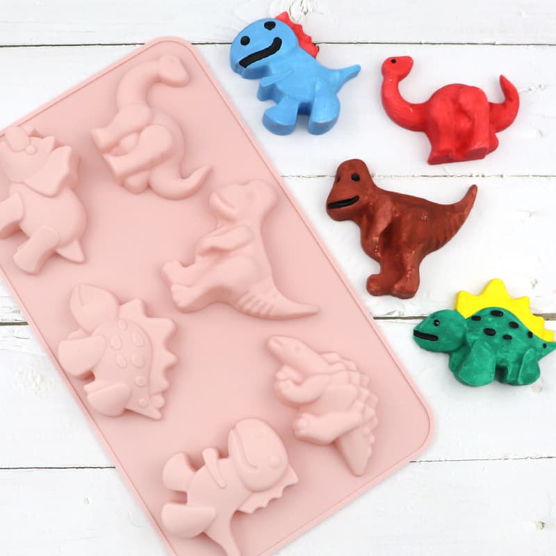 Dobi 6-Pack Different Shape Dinosaur Silicone Cake Mold DIY Baking Tool Handmade Essential Oil Soap Mold