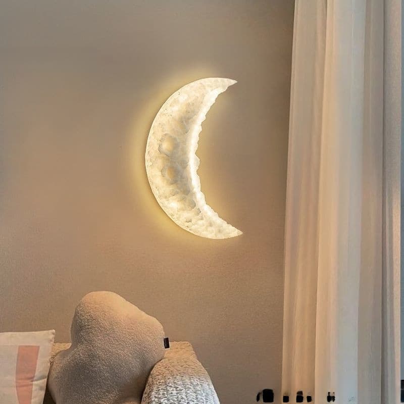 Moon-shaped Creative Wall Lamp, Modern Minimalist Bedroom Night Light, Corridor Entryway Wall Art Decorative Light
