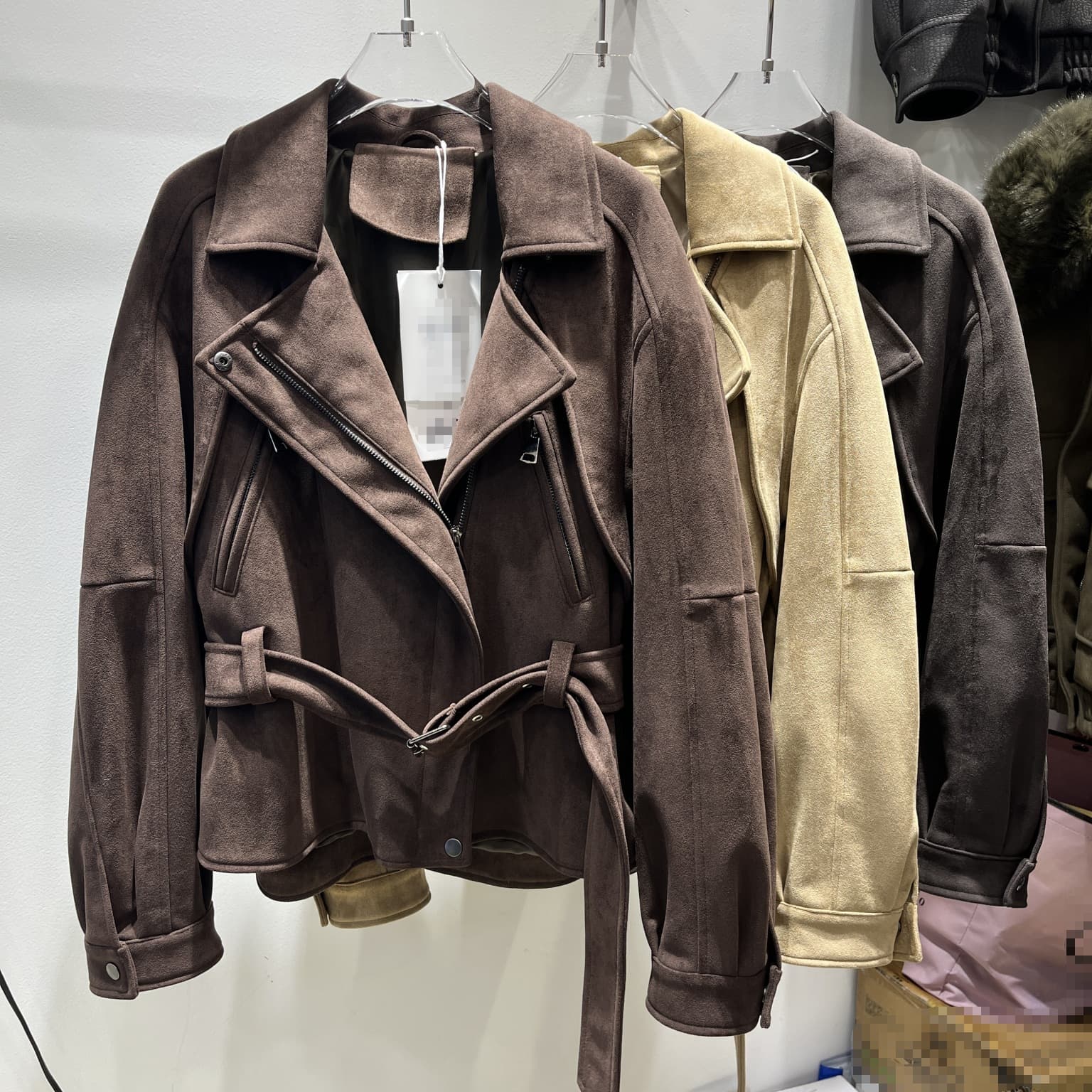Maillard Suede Motorcycle Jacket Women Short 2026 Autumn New Retro Turn-down Collar Waist-nipped Slim Fit Jacket Top