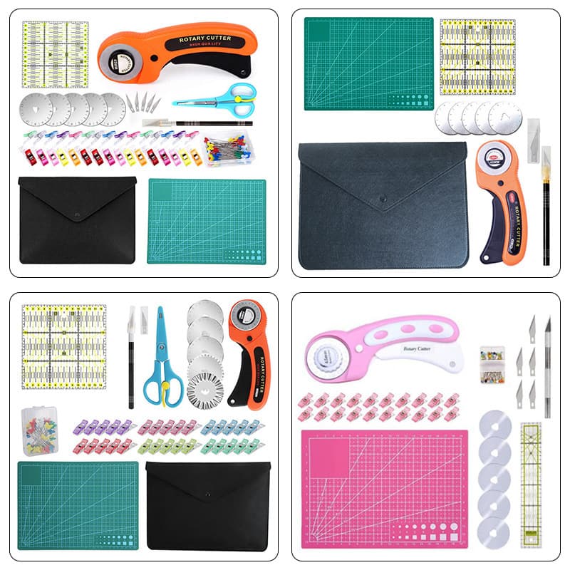 Fabric Cutting Wheel, Circular Rotary Cutter, Cutting Mat, Quilting Ruler Set, 45mm Rotary Cutter Kit