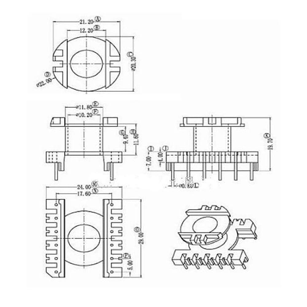 ER28 Transformer Frame, ER28 Bakelite Frame, ER2820 Vertical Frame, BOBBIN 6+6