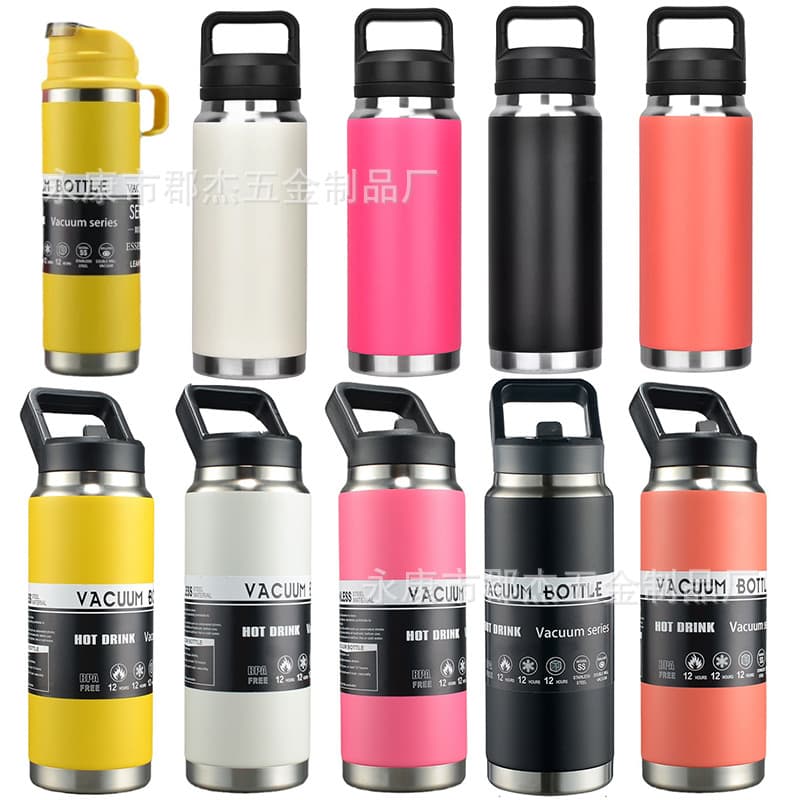 Cross-border direct supply sports kettle, outdoor stainless steel vacuum insulated kettle, large capacity space kettle, mountaineering handle kettle