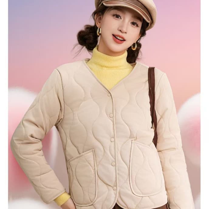 Women's Autumn and Winter Thickened Wool Coat Quilted Waterproof Windproof Single-piece Warm Clothing