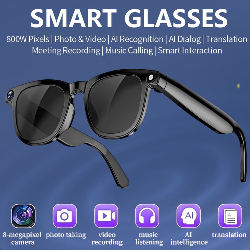 Cross-Border Cy01 Smart Glasses with Multiple Functions: Video Recording, Photo Taking, Real-Time Translation, and Camera